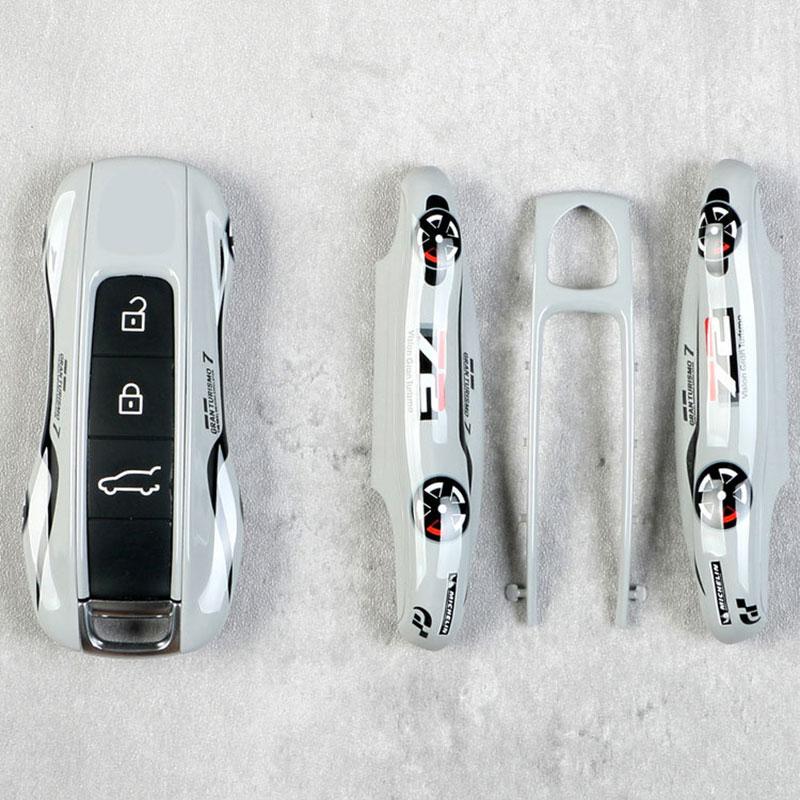 Car Remote Key Cover Racing Style For Porsche Cayenne Panamera Cayman Macan Boxster 971 9Ya 718 911 Racing Keyless Hard Case