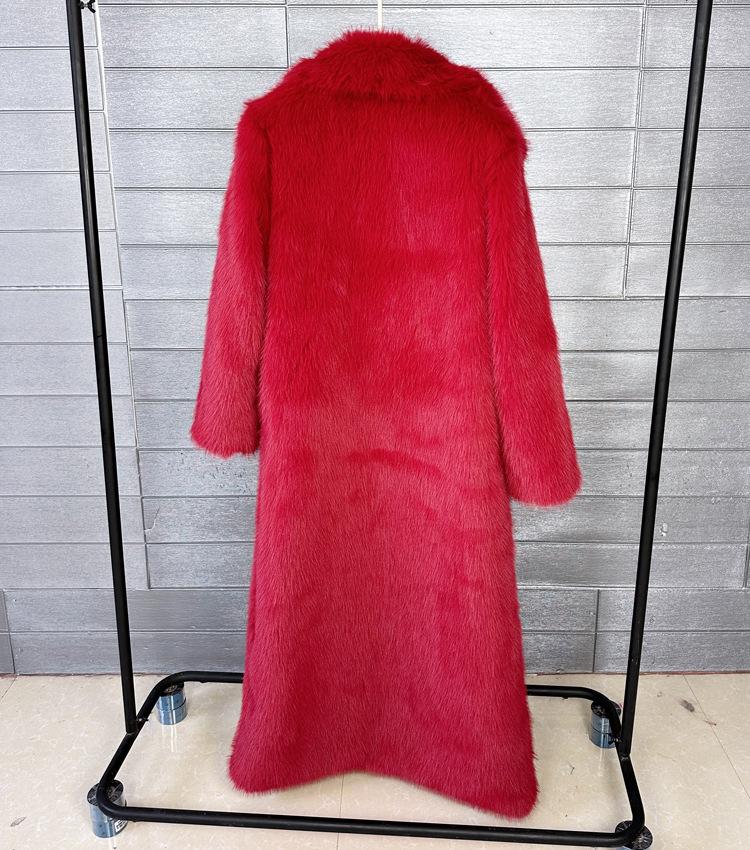 Cappotto di Pelliccia Sintetica Toka da Donna Pelliccia Sintetica con Collo Lungo da Abito Cappotto Invernale da Donna Super Lungo Cappotto di Pelliccia Donna