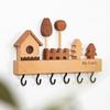 6 Hooks Key Hook Rack Wall Mounted Sundries Storage Hook Row Hook Door Back Clothes Hook  Entryway