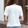 Sommer Damen T-Shirt im chinesischen Stil Schlanke dünne Kurzarm-Oberteile