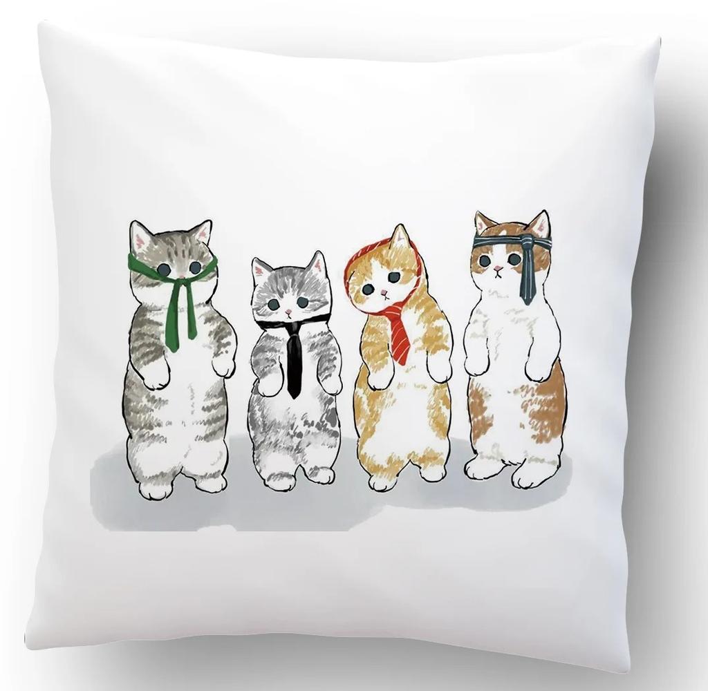 Cartoon Cat Decorative Pattern Pillowcase Office Living Room Home Pillowcase Car Ornaments