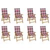 Folding Garden Chairs with Cushions Set of 8 Acacia Wood