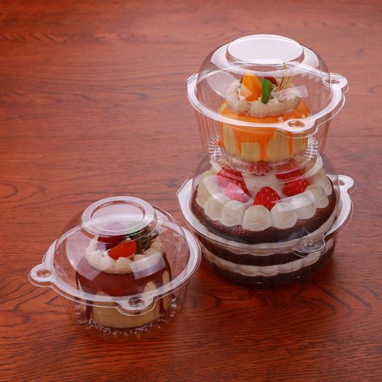 100Pcs Cupcake Box Plastic Clear Cupcake Container with Secure Flip-Top Seal Easy Open Close Stackable Dessert Holder