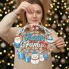 Decorative Holiday Signage Christmas Door Sign, Double Sided Hanging Wooden Plaque for Front Door, Window Ornament Rustic Wall Decoration Indoor