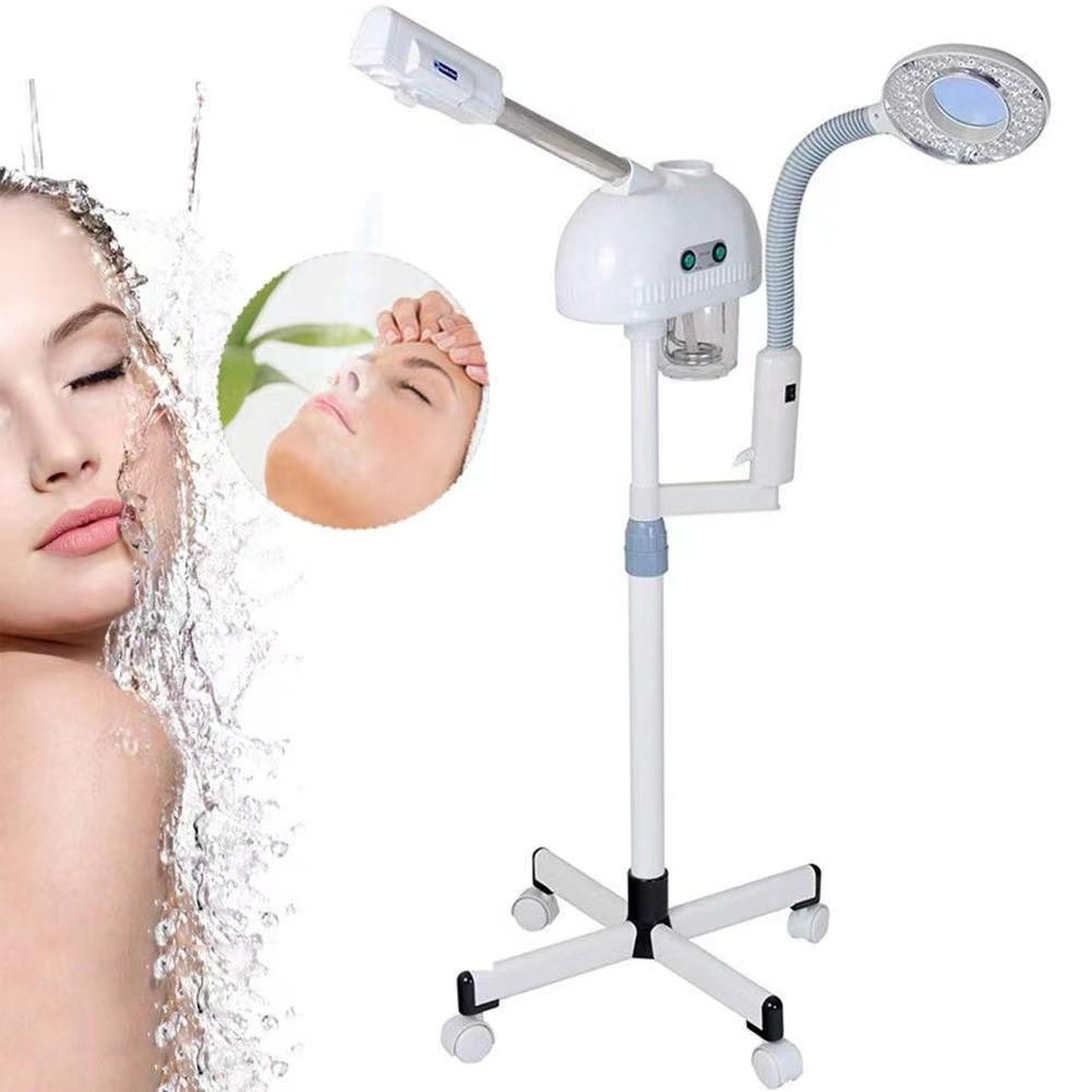 2 In 1 Facial Steamer LED 5X Magnifying Floor Lamp Machine Professional Spa Humidifier Beauty Facial Clean Skin Care Tool