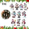 Rustic Hanging Wood Decorations for Holiday Parties 10/20/30Pcs Christmas Snowman Wooden Ornaments, Watercolor Slice Decor, Xmas Tree with Lanyards