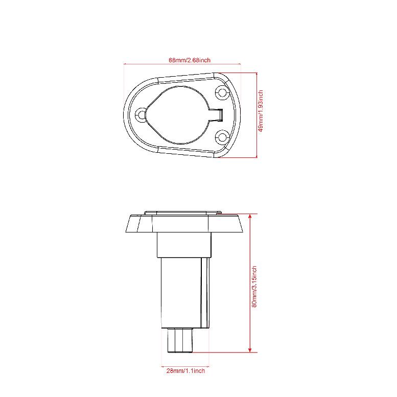 Boat Navigation Light Anchor All Round LED Lamp 2 Nautical Mile Visibility Stern Light 600mm 12V ANHEART Marine Accessories