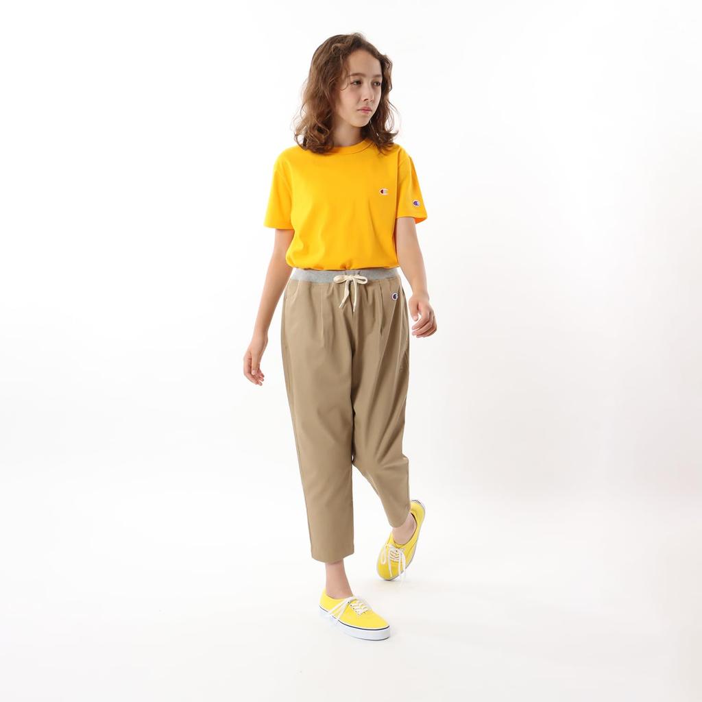 Champion Long Pants for Slash Pockets on Both Embroidered Beige Kids, 100% Cotton, Sides, Logo, Basic, CK-Z202,