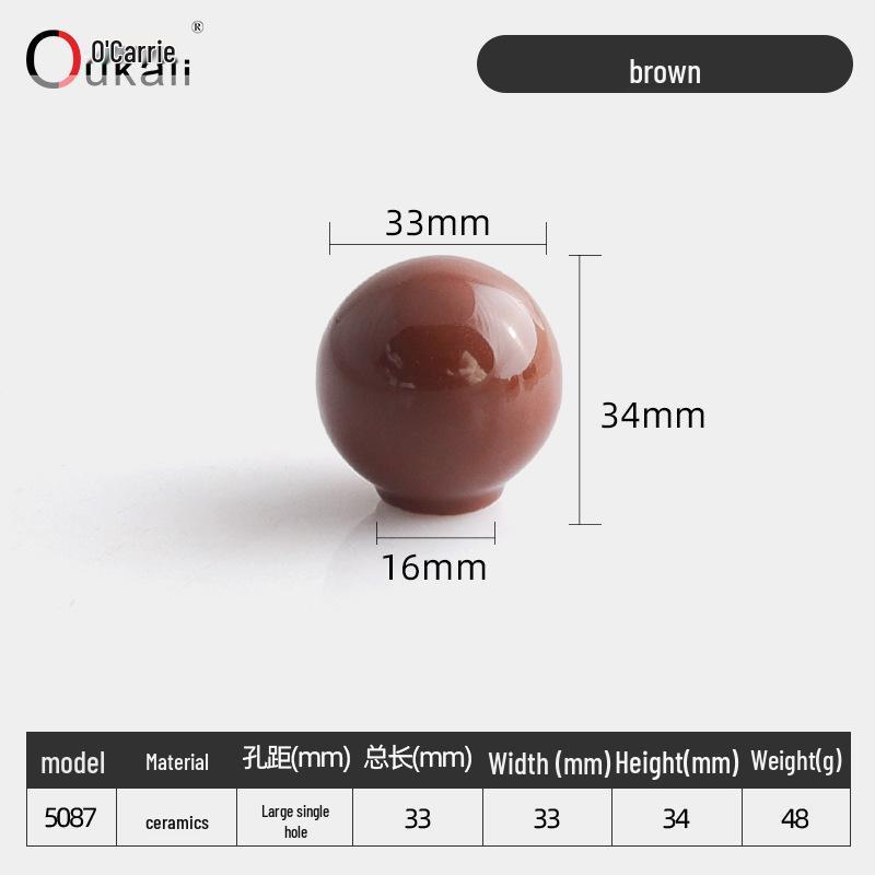 Colorful Ceramic Knob for Cabinets & Drawers - Round, Single Hole Design