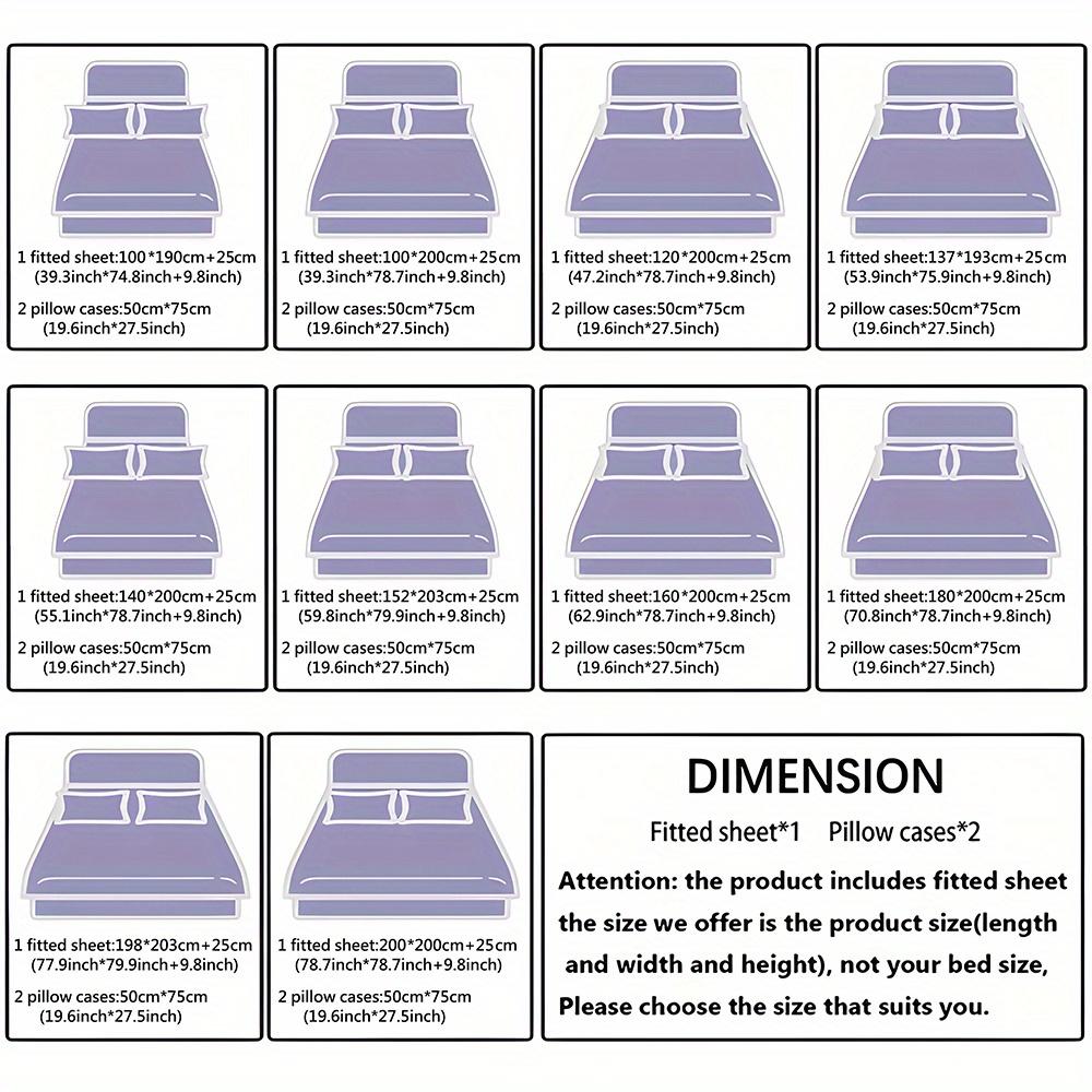 Romantic Lion & Rose Fitted Sheet Set 3pcs Red Rose Mattress Protector (1* Sheet + 2* Pillowcases Coreless) Soft Comfort Sheet