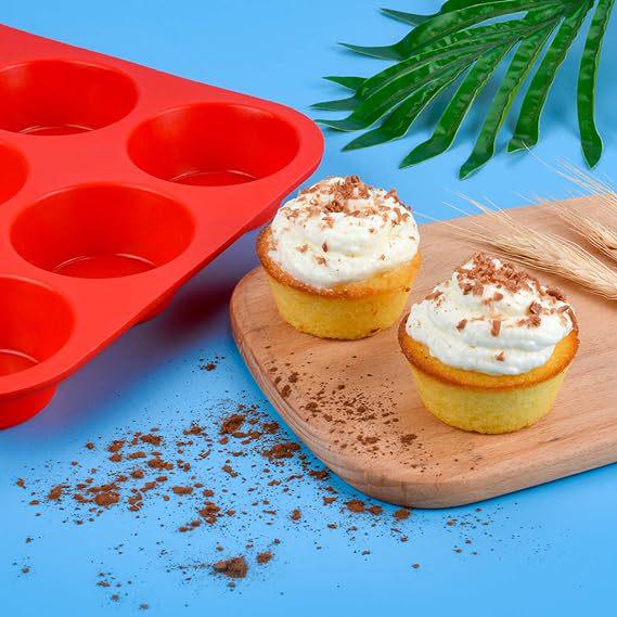 12-Cup Silicone Biscuit & Muffin Baking Tray - High Temp Resistant Round Mold