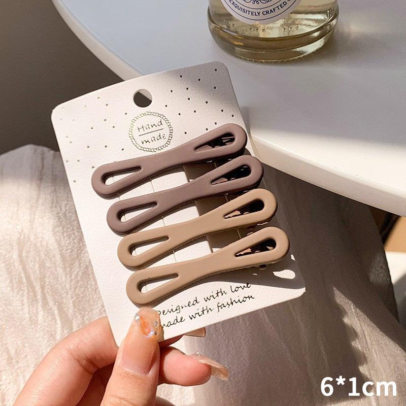 3/4Pcs/Set Women Girls Fashion Coffee Color Geometric Star Ornament Hair Clips Adult Sweet Hairpins Female Cute Hair Accessories