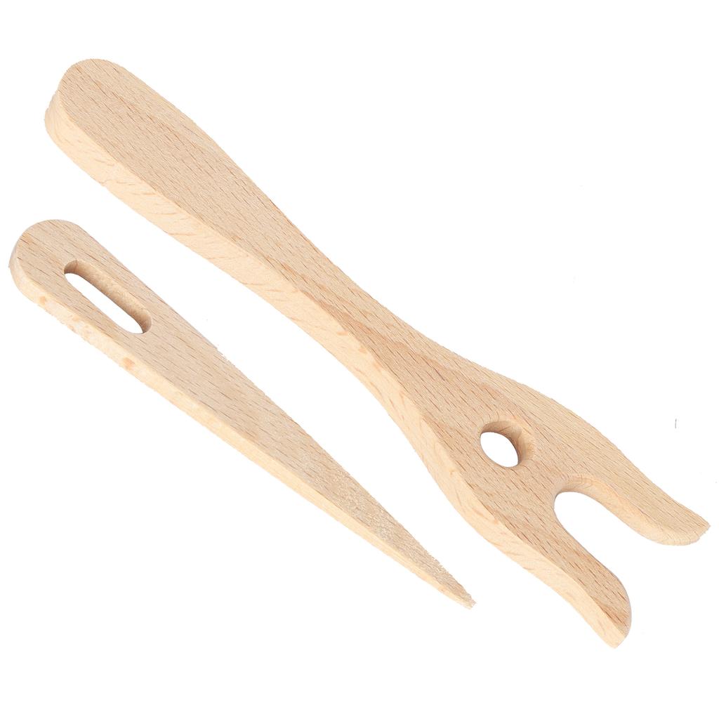 Wooden Knitting Fork Weaving Big Eye Needle Bracelet Necklace DIY Wooden Weaving Tool