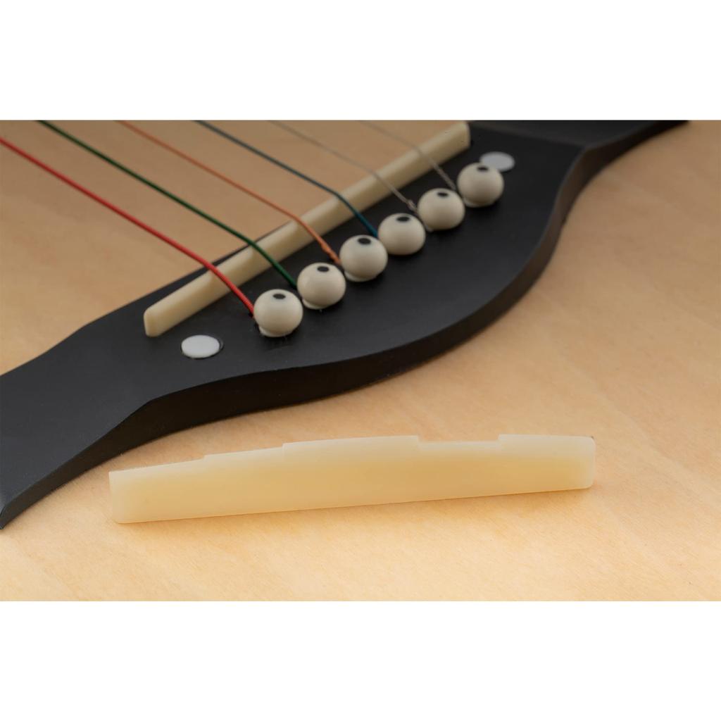 Musiclily Pro Unbleached Beef Bone String Length Correction for Acoustic Ivory of 73.15mm Saddle, Type, Guitar, (Set 2)