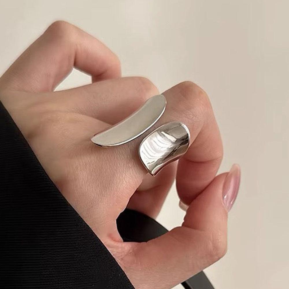 Bf Club Ringe für Damen Einfach Geometrisch Handgemacht Groß Unregelmäßig Retro Ring Allergie Für Geburtstagsfeier Geschenk resizable brown