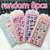 4PCS Sanrio Kawaii Acrylic Embossed Stickers Fun Cute Decor Decals Kids Girls Gift DIY for Entertaining Play Safe Kid Friendly