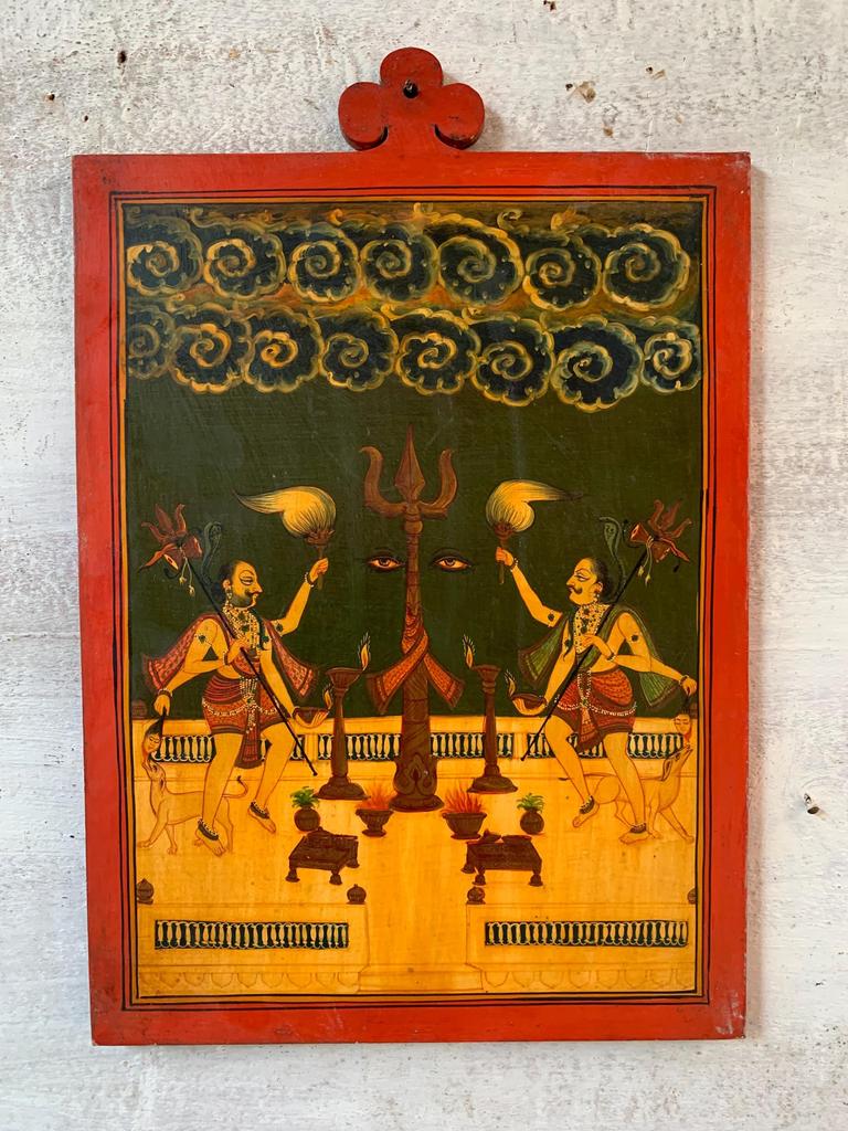 Rajasthani Miniature Painting: Indian Goddess Art, Temple Decor