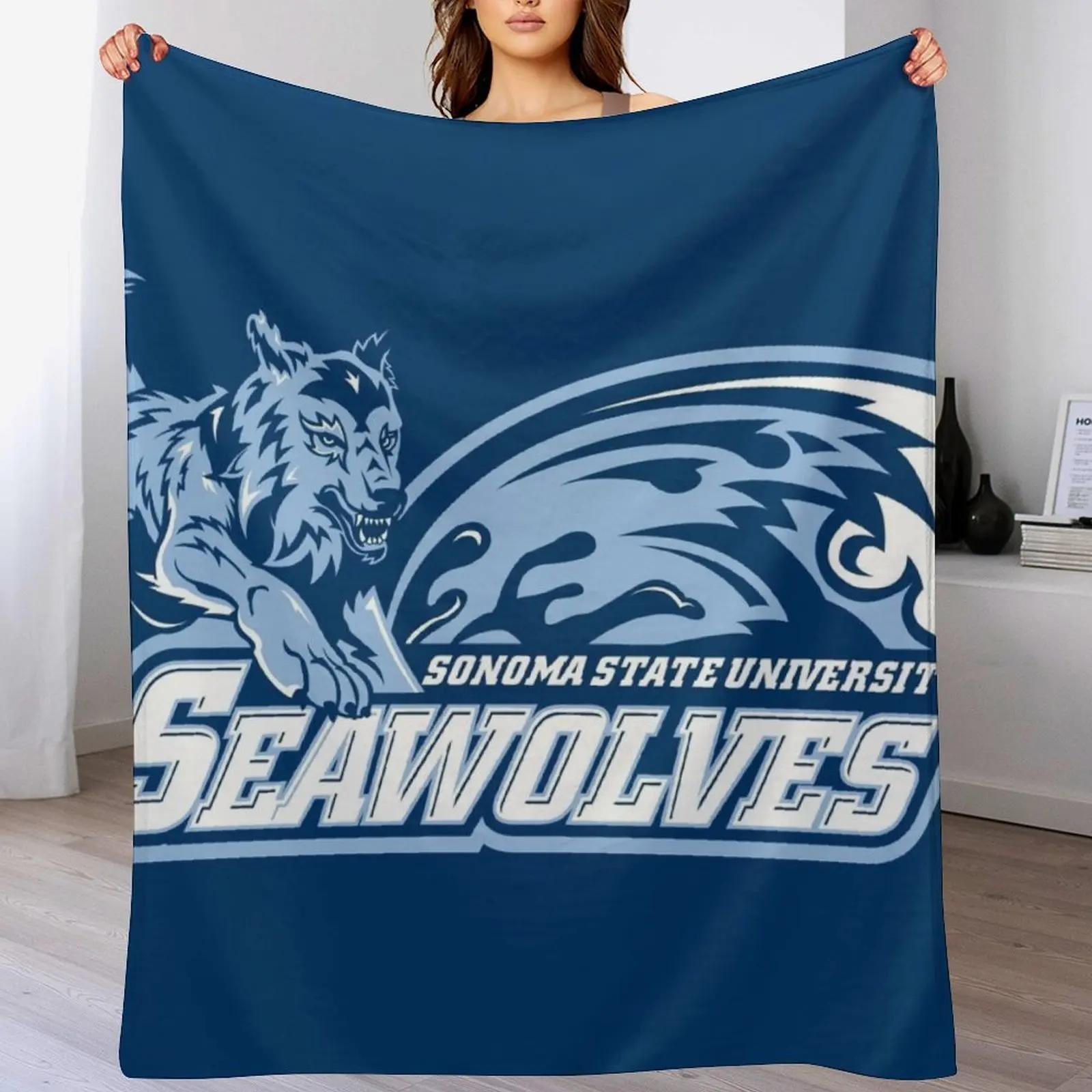 

SSU The Seawolves Sonoma State University California Throw Blanket Machine Washable Soft Warm Blanket 102x76cm(40x30in)