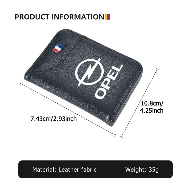 BBFV3 Per Auto Opel Portafoglio con Texture Litchi Portafoglio Bifold Business per Carte di Credito Astra G H J K F Corsa D Zafira B Insignia Mokka Regal