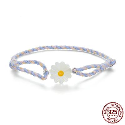 Ανοιξιάτικο Μικρό Φρέσκο Βραχιόλι Μαργαρίτα Εξαιρετικό Μικρό Βραχιόλι με Πλεγμένο Λουλούδι από Φίλντισι Βραχιόλι