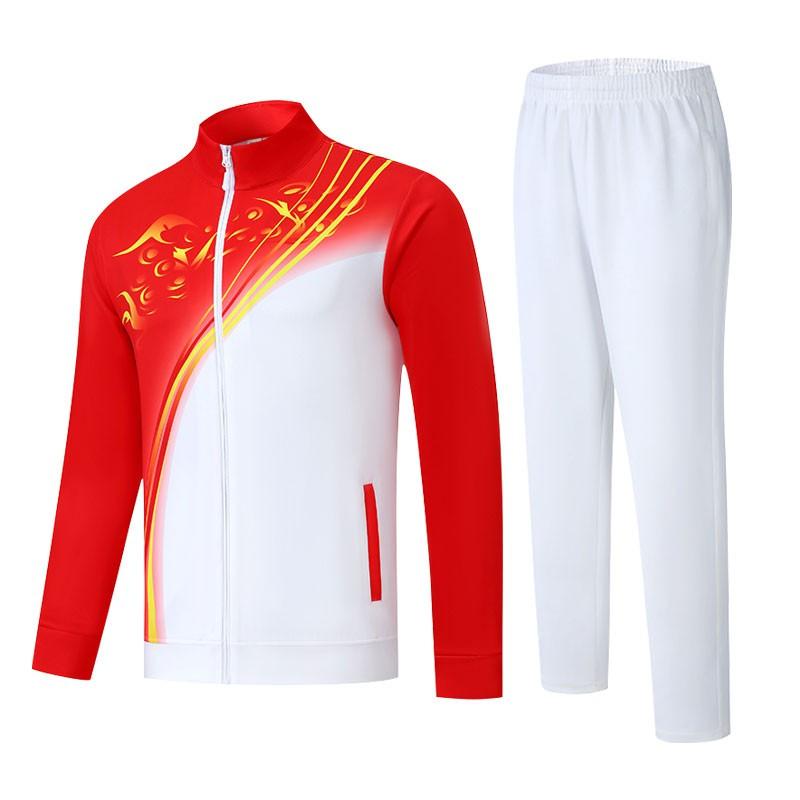 Unisex Sports Tracksuit Set Long Sleeve Athletes Training Running