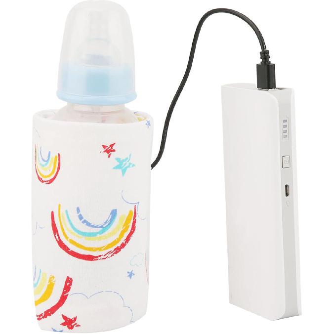 Portable Bottle Keep Warm, USB Travel Milk Heat Keeper, Baby Bottle Keep Warmer for Car Tavel, Storage Cover Insulation Thermostat(Red, 12)