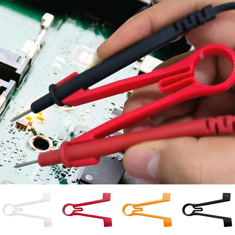 2Pcs Ergonomic Meter Probes Clip,Multimeter Probe Test Holder Clamping,Electrical Testing Power Supplies,One Hand Repairing Tool