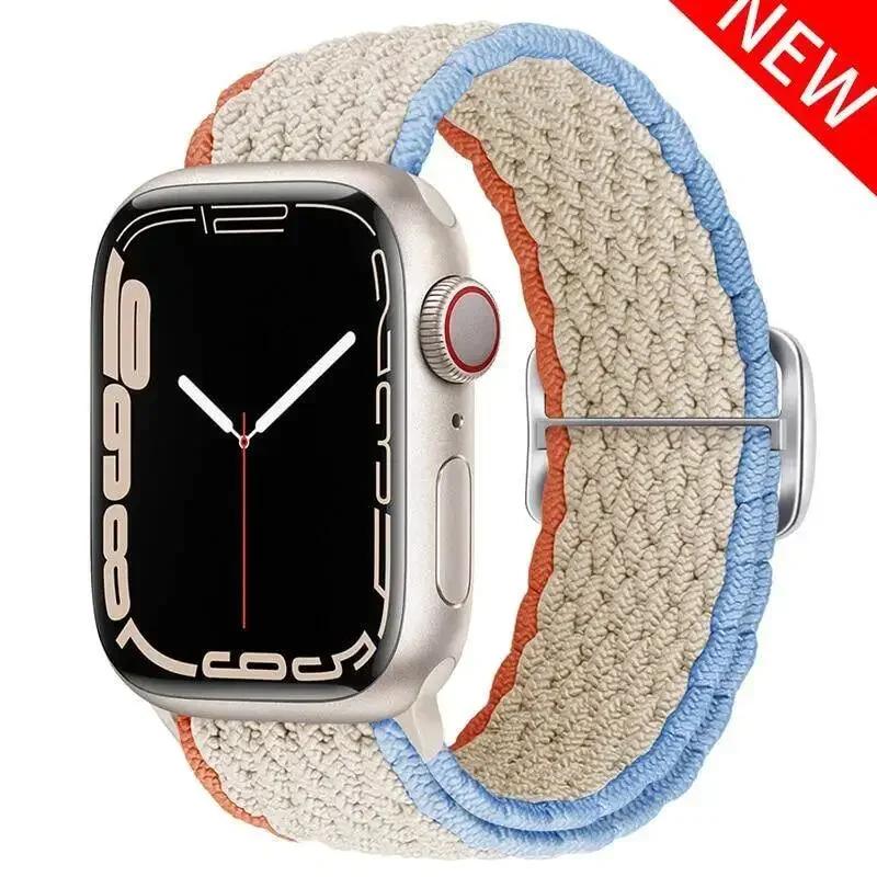 Braided Solo Loop For Apple Watch Ultra Band 40mm 44mm 41mm 38mm 49mm 45mm Elastic Nylon Bracelet iWatch Series 9 8 7 3 Se Strap