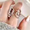Panjbj   Copper Wide Smooth Ring For Women Girl Irregular Simple Fashion Adjustable Jewelry Gift Dropshipping