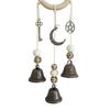 Melodisches Boho-Windspiel Natürlicher Holzring Vintage Metallglocken Wasserdicht für Außenbereich Hof Heimdekoration