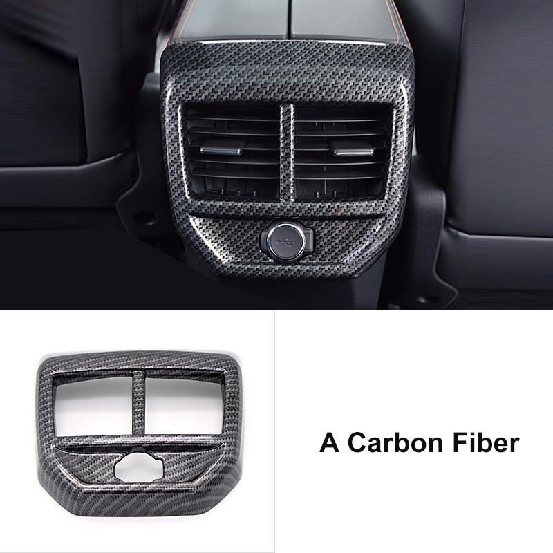 For Peugeot 3008 5008 GT Hybrid 2016-   ABS Car Rear Armrest Box Air Vent Outlet Trim Cover Decoration Accessories