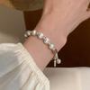 S925 Sterling Silver Cat’s Eye Bead Strawberry Crystal Fortune Bracelet, Niche Chinese Style Women’s Jewelry