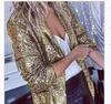 Blazer da Donna con Paillettes, Rever a Tacca e Manica a 3/4