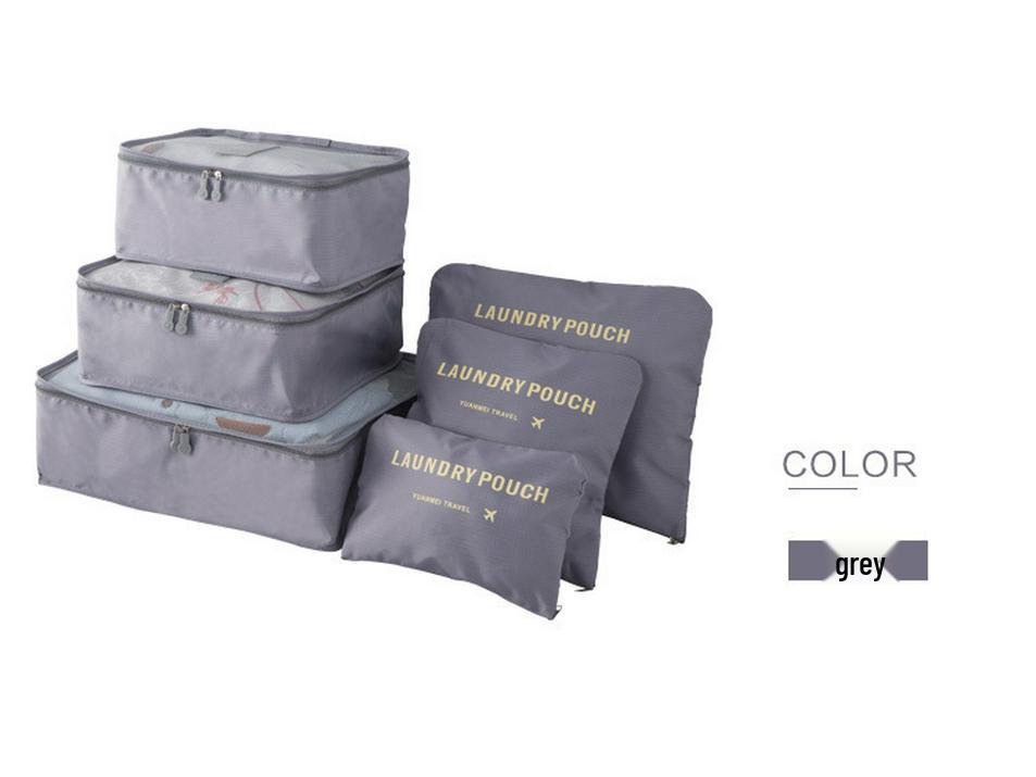 Spot Travel Six-Piece Set: Large Capacity Clothes Storage & Portable Toiletry Cosmetic Bags