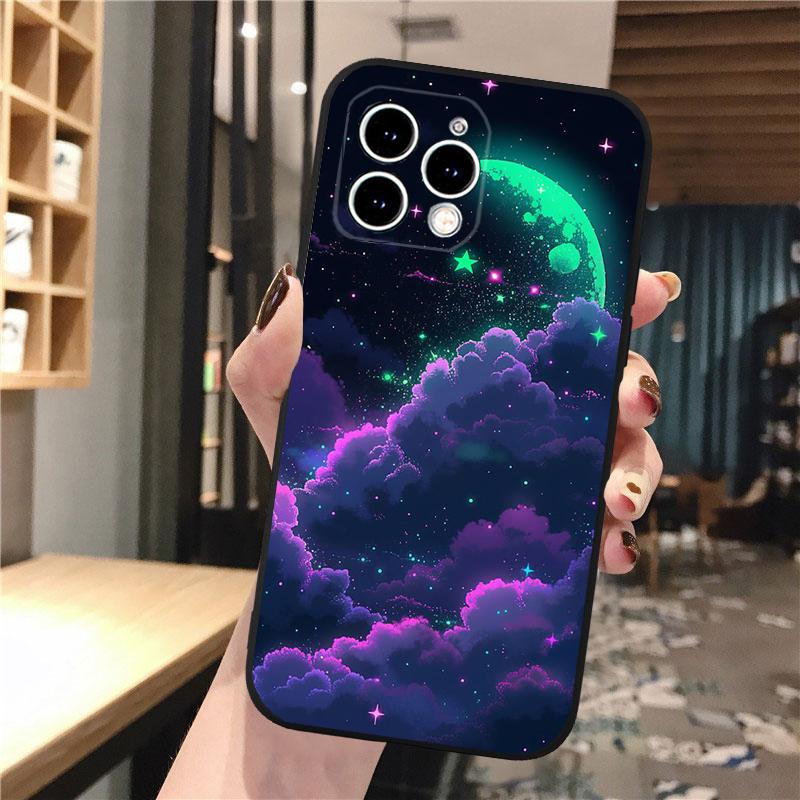Scenery Anime Art Night Sky Stars moon Phone Case For iphone 17 Pro Max Air 16 15 14 13 Pro Max 15 16 Pro 15Plus