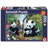 Puzzle 500 Pièces : La Famille Panda À La Cascade