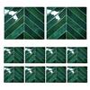 10Pcs Wall Stickers Dark Green Leaf Pattern Easy to Paste Anti-Slip Wall Decals Living Room Bedroom Kitchen Decor