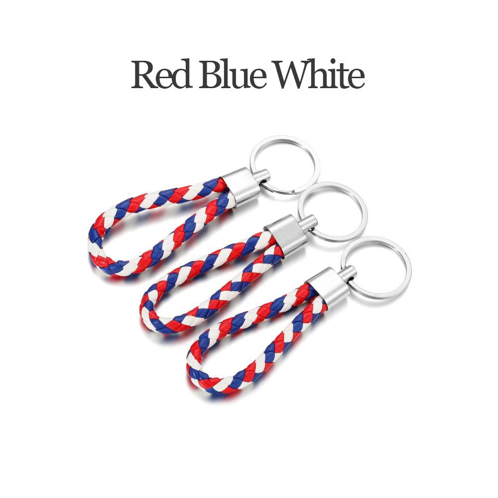 5Pcs/Pack PU Leather Braided Woven Rope Keychain DIY Bag Pendant Key Chain Holder Car Keyring Simple Multiuse Key Holder Gifts
