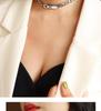 Exaggerated European-American Belt Buckle Necklace: NK Chain Clavicle Titanium Steel 18k Gold Choker for Women - P981