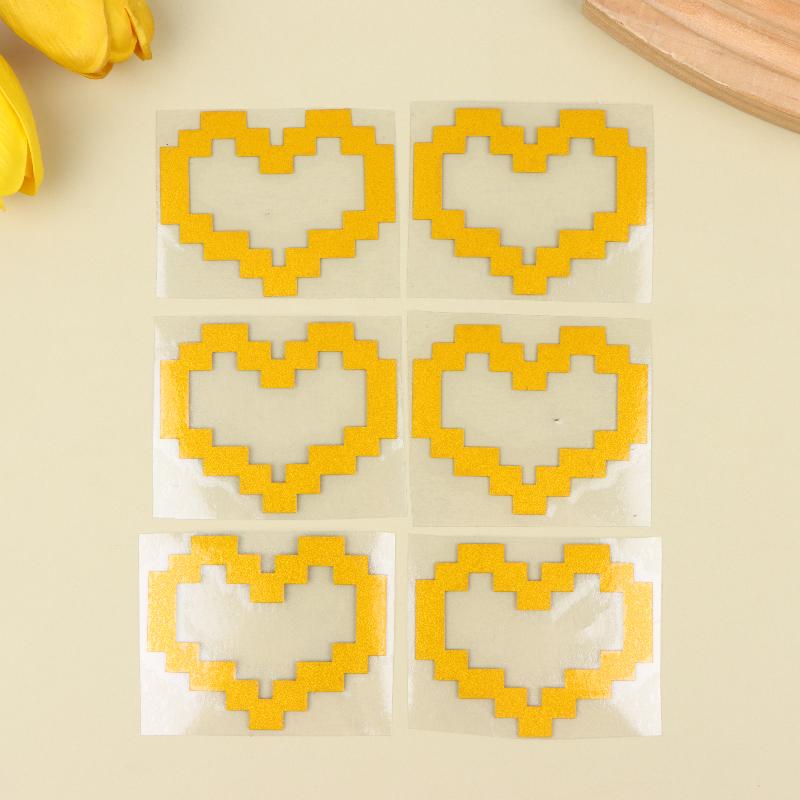 6Pcs Mosaic Heart-Shaped Pixel Heart-Shaped Car Window Decoration Waterproof Headlight And Taillight Decoration Stickers