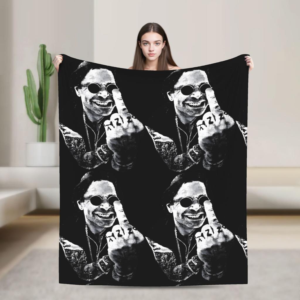Ozzy RIP Ozzy Osbourne Koc w stylu vintage Koc podróżny do biura Koc flanelowy na zewnątrz Ciepły Miękki Wysokiej jakości Pled Prezent