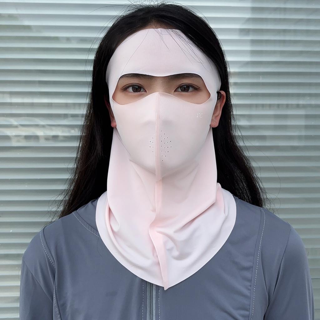 UPF50+ Sun Protection Mask Fashion 3D Ice Silk Anti-UV Neck Scarf Sunscree Dustproof Sunshade Face Mask Outdoor Summer