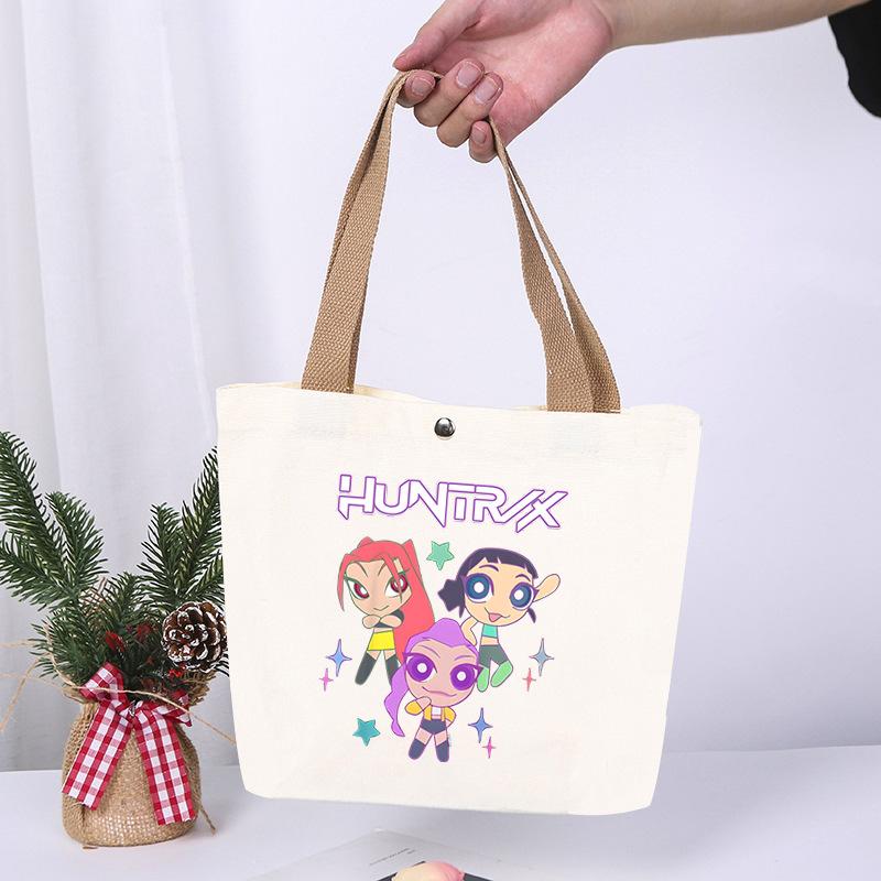 Anime Cartoon Print Student Commuting Trend Handbag Casual Lightweight Canvas Shoulder Bag