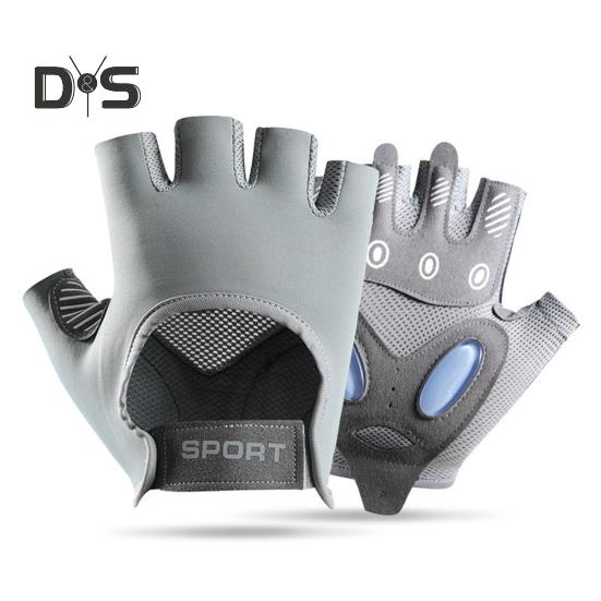 

1 пара перчаток для велоспорта с полупальцами для мужчин и женщин, влагоотводящие, дышащие, нескользящие, многоцелевые, для езды на мотоцикле, для спорта, без пальцев L серый