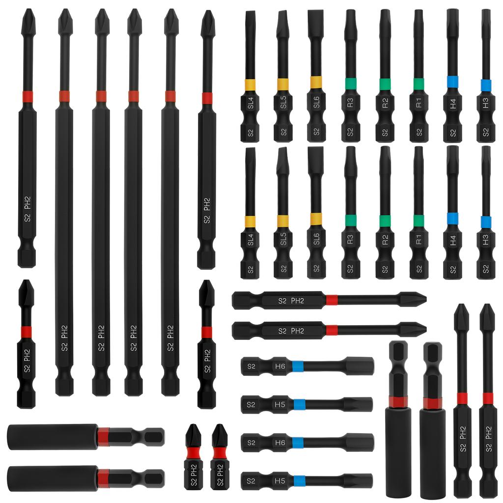 19/38-teiliges Magnetisches Schraubendreher-Bit-Set Legierter Stahl Magnet Schraubenbohrer-Set Schnellwechsel Sechskant-Bohrkopf-Set Leicht zugänglich