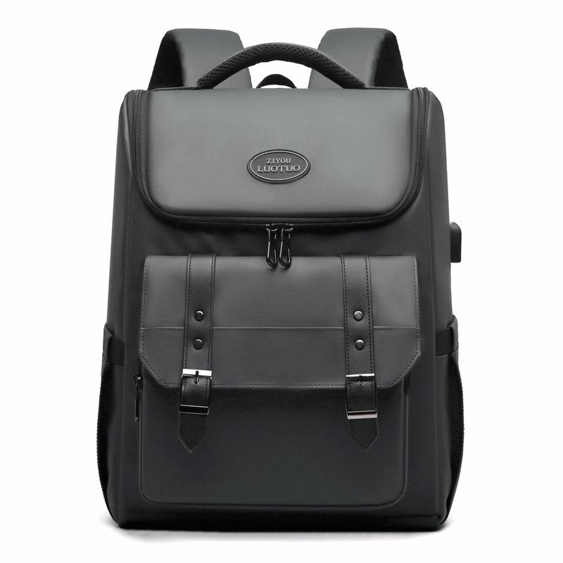 New Casual Computer Bag with USB Backpack Men's Business Travel Backpack