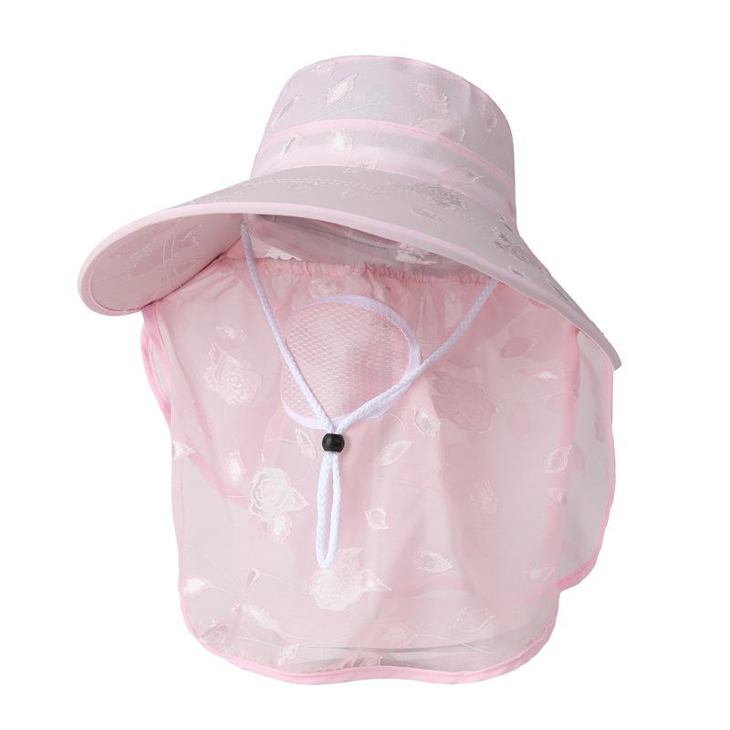 Hat Women's Summer Sun Hat Big Brim UV Protection Tea Picking Hat Sunscreen Face Mask Dry Farm Work Sun Hat