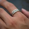 Yin Taifei Men's Silver Scroll Pattern Open Ring: Retro, Trendy, Versatile, Niche Design.