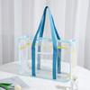 Large Capacity Pvc Transparent Handbag Cosmetic Bag Beach Tote Bag Waterproof Messenger Bag  Women