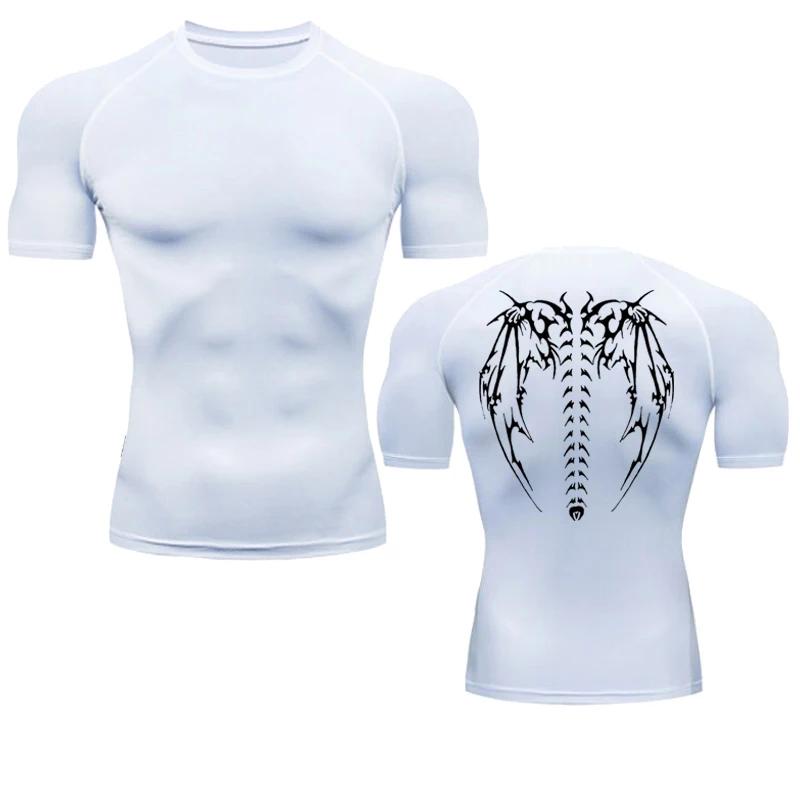 Maglietta Sportiva Uomo Maglia a Compressione Manica Corta Palestra Allenamento Corsa T-Shirt Uomo T-shirt Stampa Animeaderata Fitness Asciugatura Rapida Top